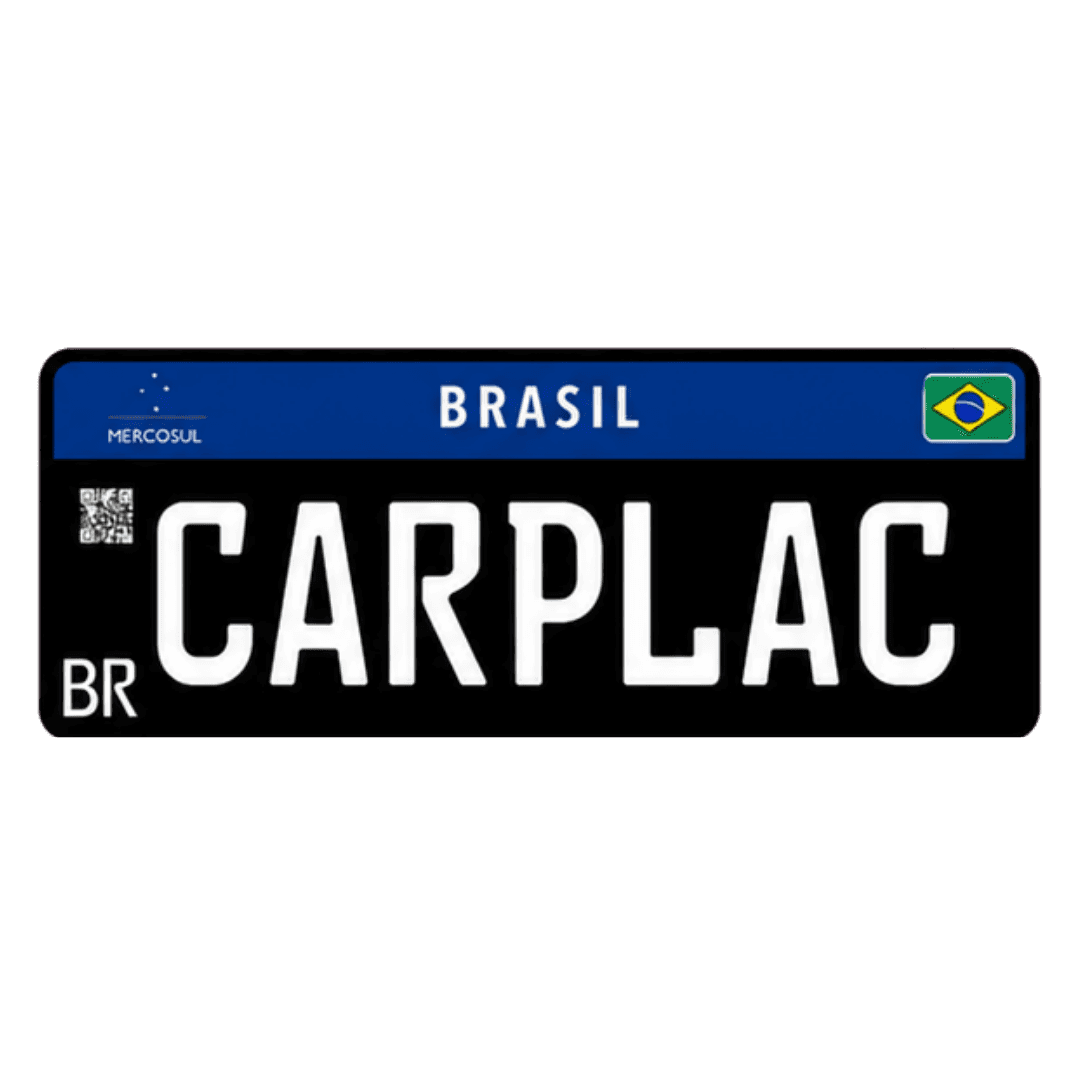 Placa Mercosul colecionador fabricada pela Carplac em Joinville