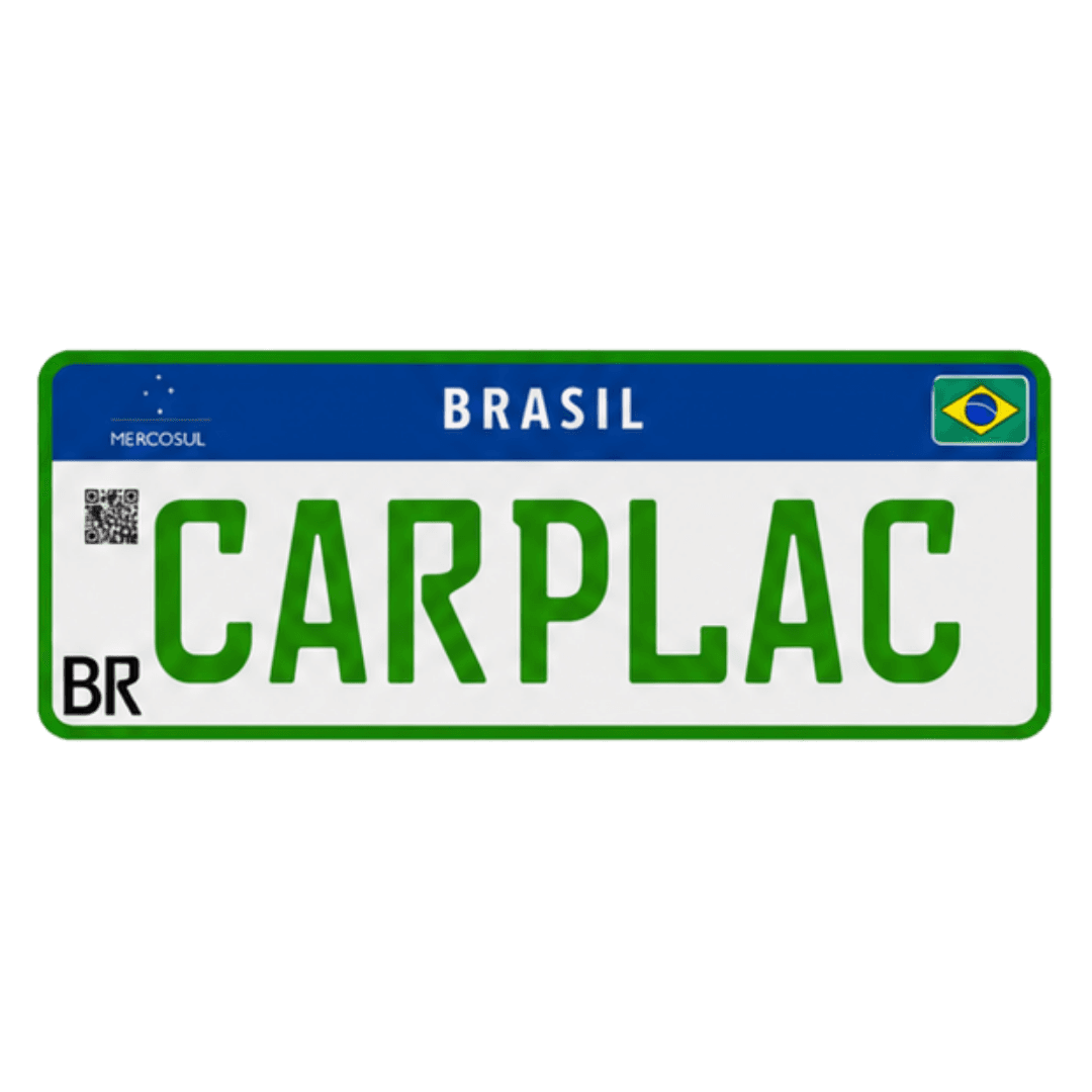 Placa Mercosul especial fabricada pela Carplac em Joinville